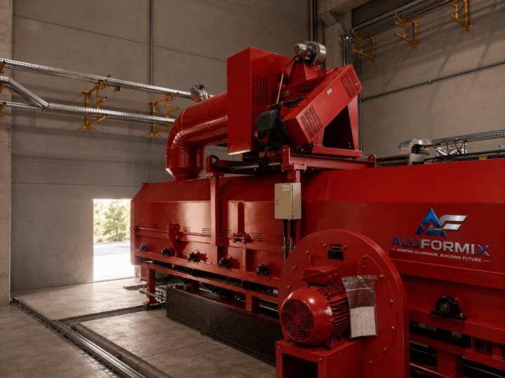 ALUFORMIX log heating furnace with recirculation blower for aluminium billet preheating