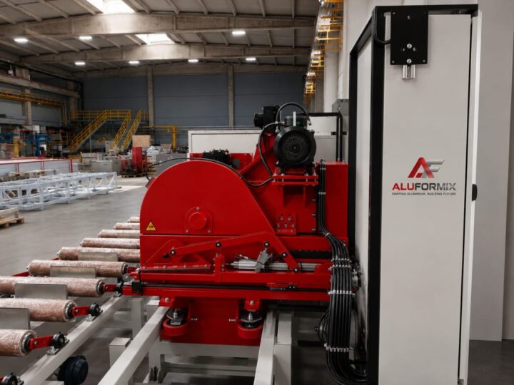 ALUFORMIX puller with integrated puller saw on the extrusion run-out