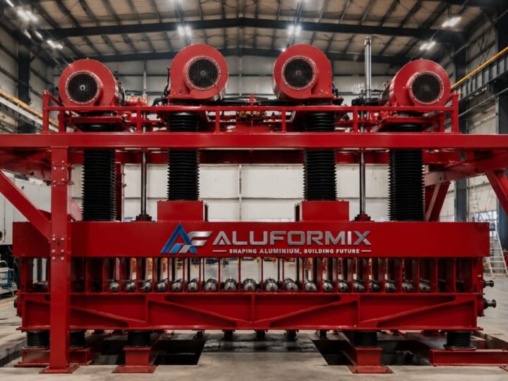ALUFORMIX intensive air quench system at the press exit of an aluminium extrusion line